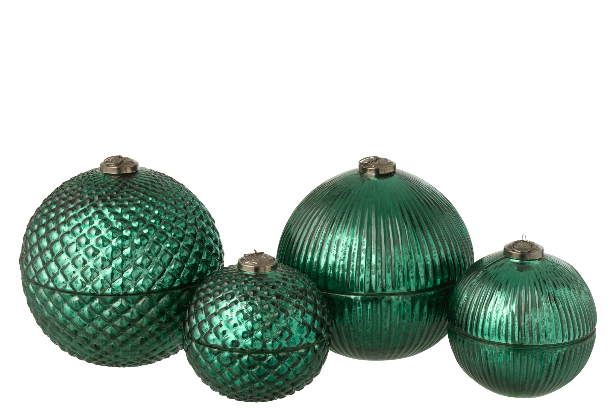 Geurkaars Kerstbal Glas Groen Groot Assortiment Van 2