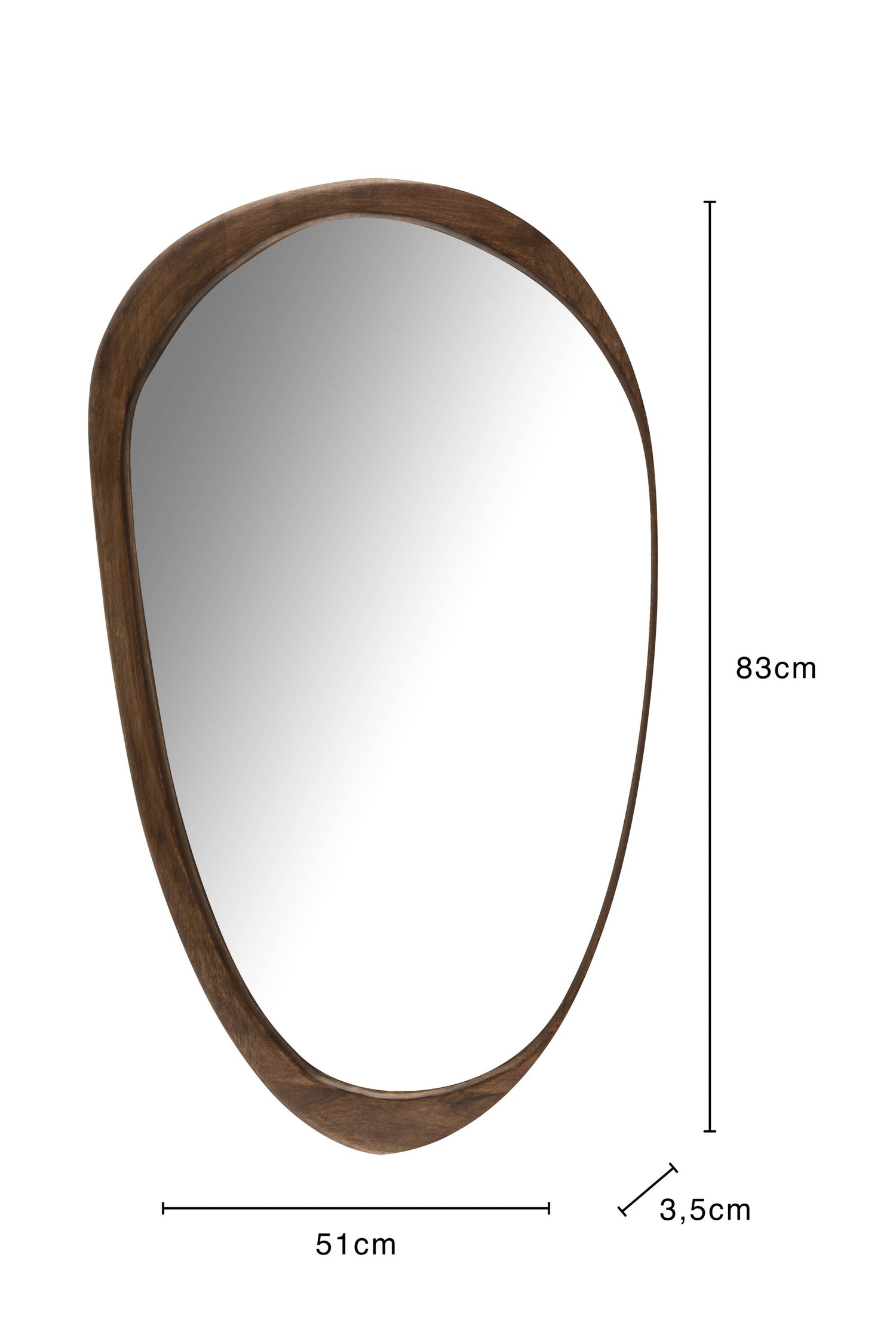 Spiegel Onregelmatig Mangohout Donkerbruin Groot
