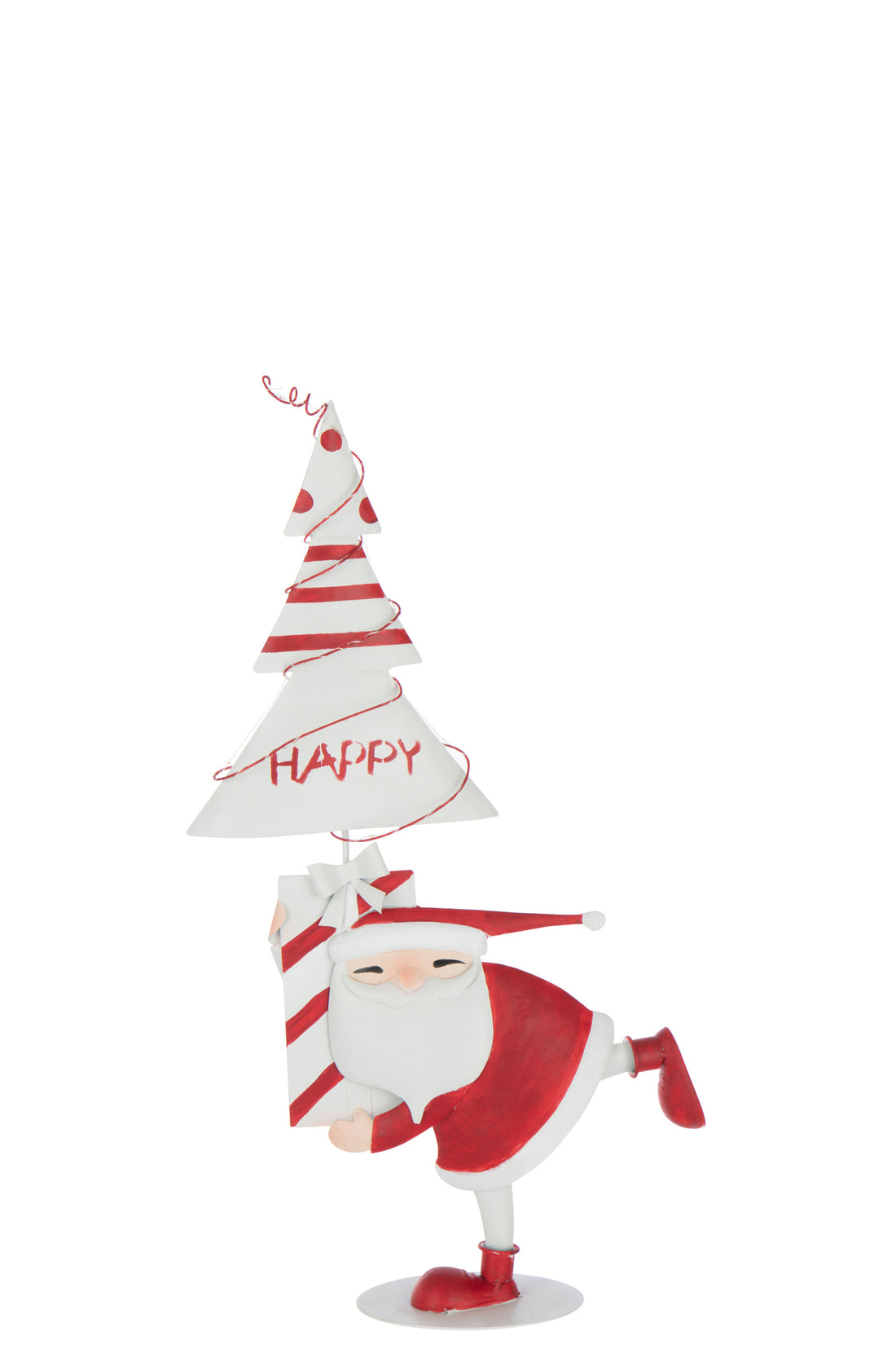 Kerstman Led Boom IJzer Kerst Rood/Wit Klein