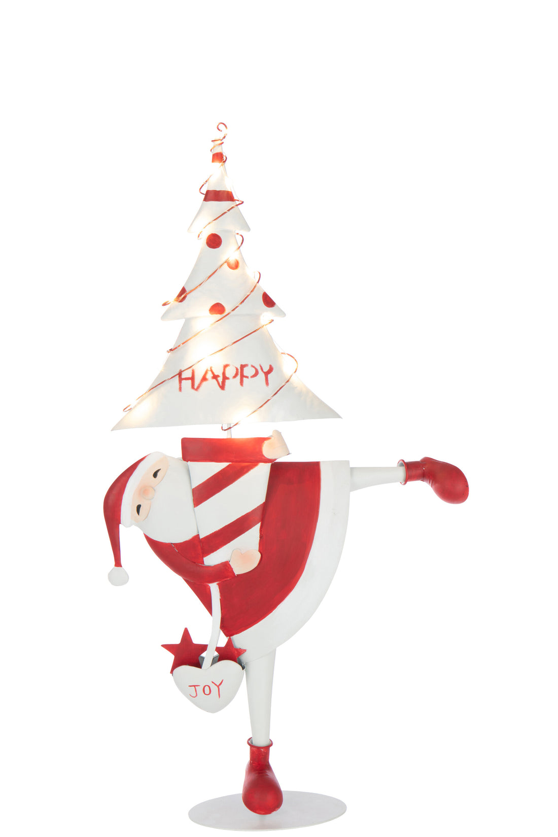 Kerstman Led Boom IJzer Kerst Rood/Wit Groot