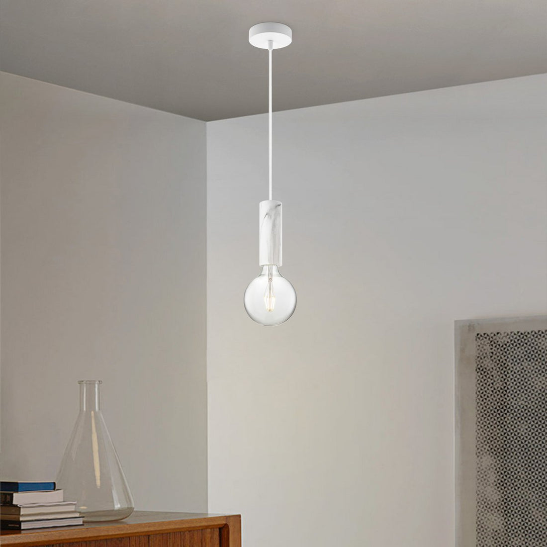 hanglamp Marmer Saga - G180 - dimbaar E27 helder