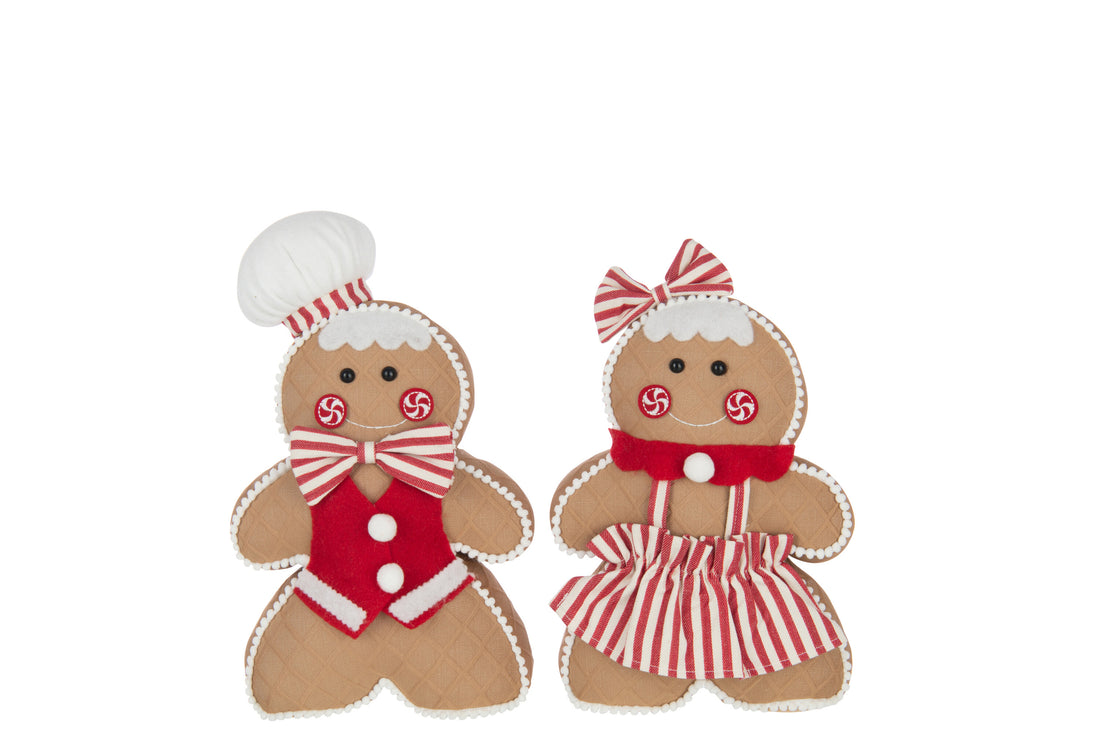 Peperkoek Jongen/Meisje Polyester Kameel/Kerst Rood Groot Assortiment Van 2