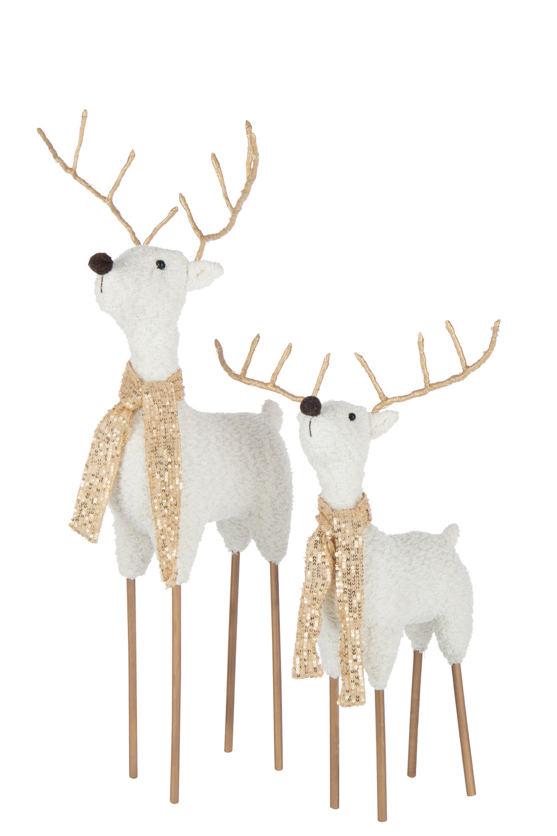 Rendier Sjaal Polyester Wit/Goudkleurig Groot