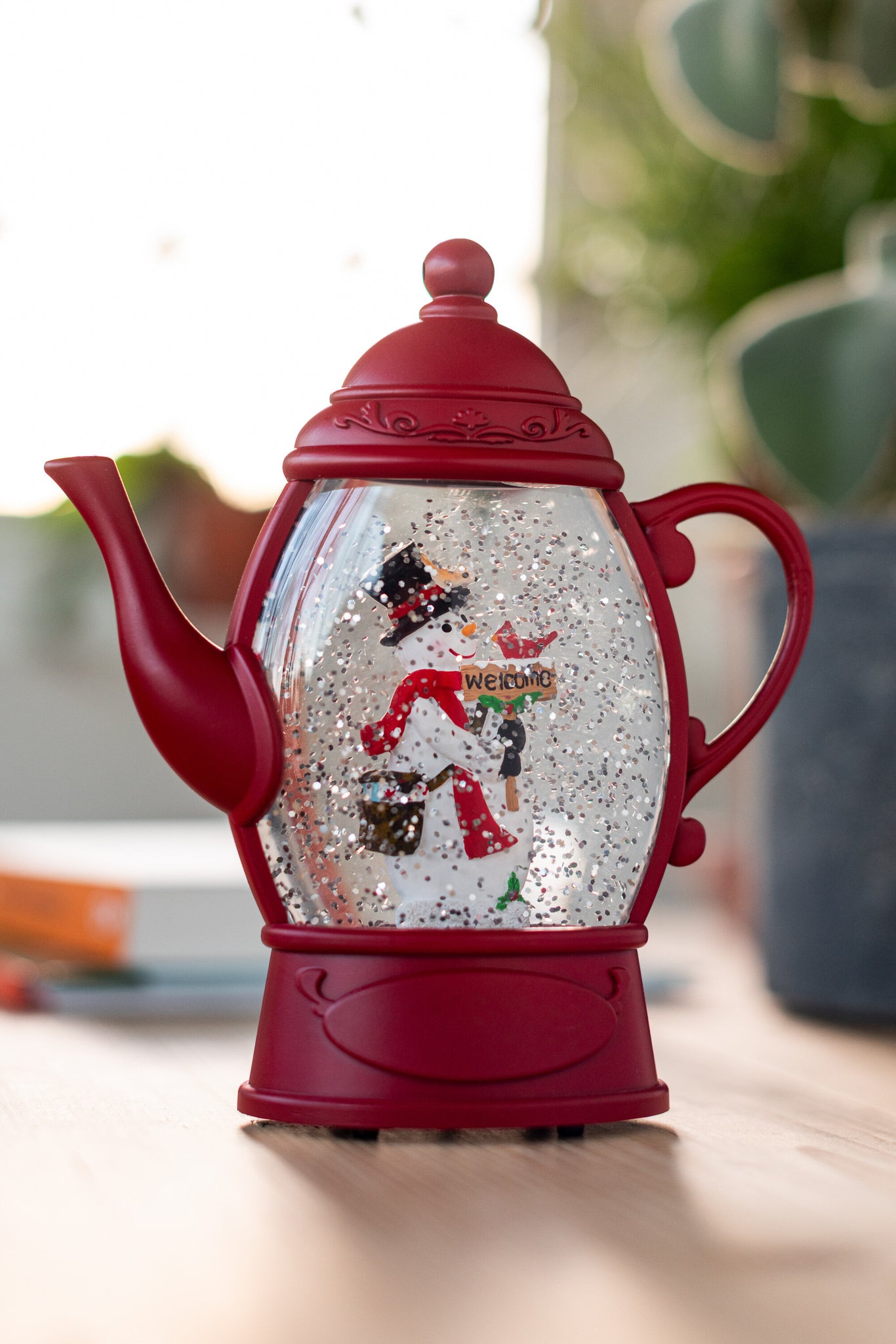 Hanger Water Globe Theepot Plastic Kerst Rood Assortiment Van 2
