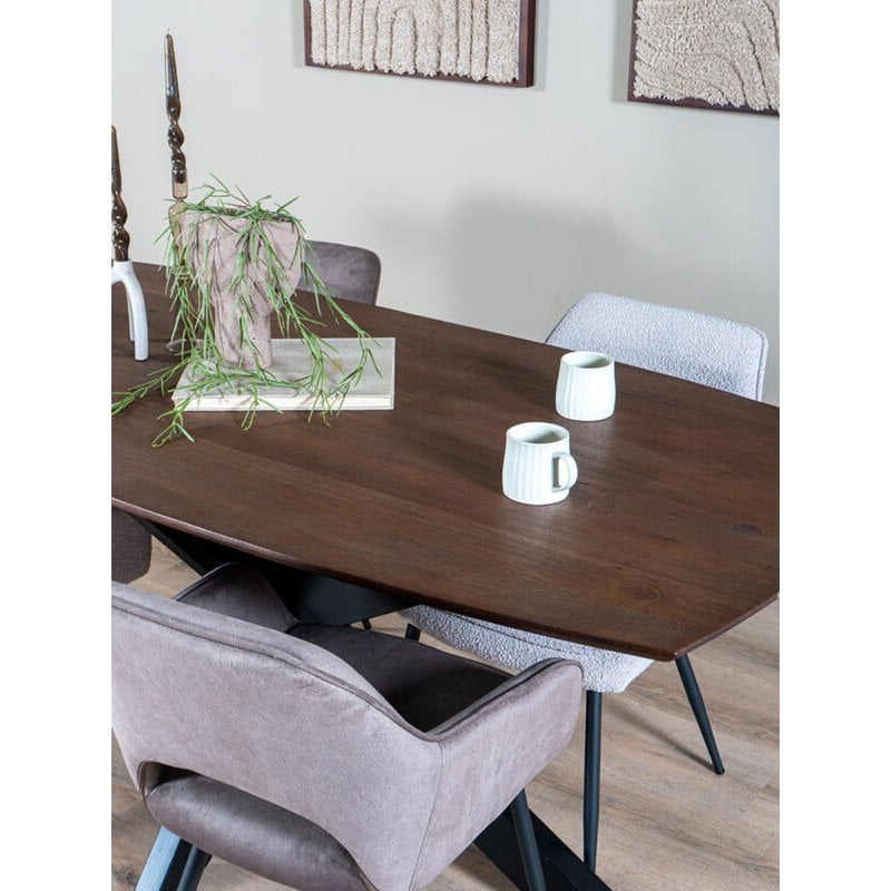 Eettafel Felix – Espresso Mangohout – 220 x 100 cm