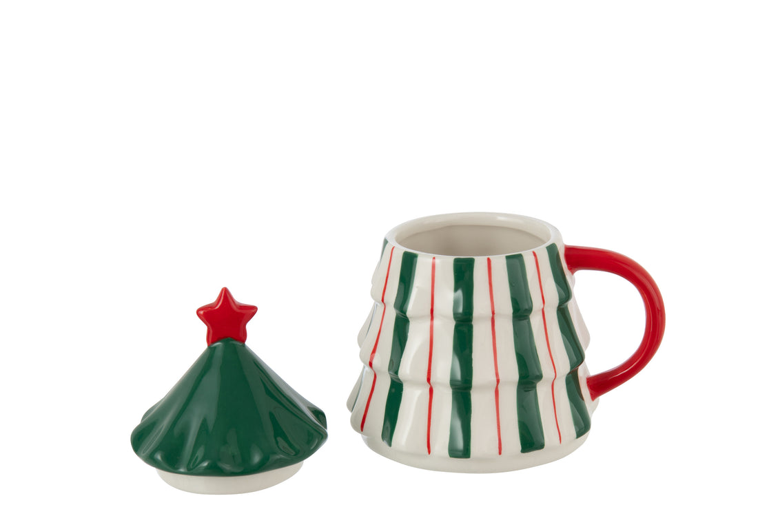 Mok + Deksel Kerstboom Dolomiet Multicolor