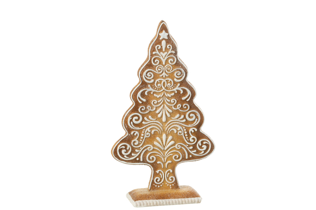 Peperkoek Kerstboom Limoenpoeder Beige/Wit Groot