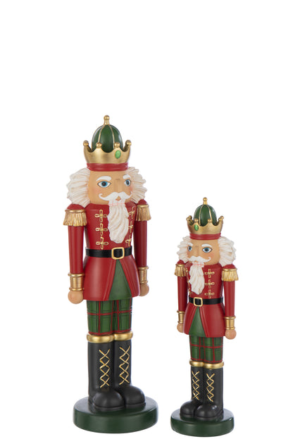 Notenkraker op voet Limepoeder Kerst Rood/Donkergroen Groot