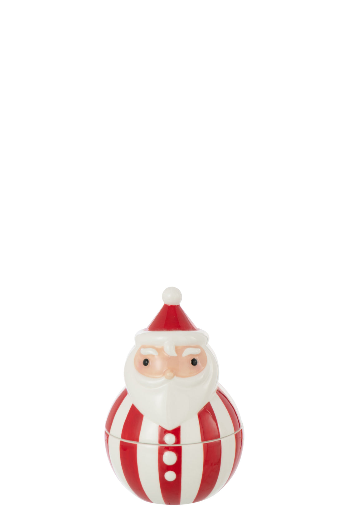 Kom + Deksel Kerstman Dolomiet Kerst Rood/Wit Klein