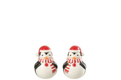 Zout &amp; Peper Pinguïn Dolomiet Kerst Rood/Wit