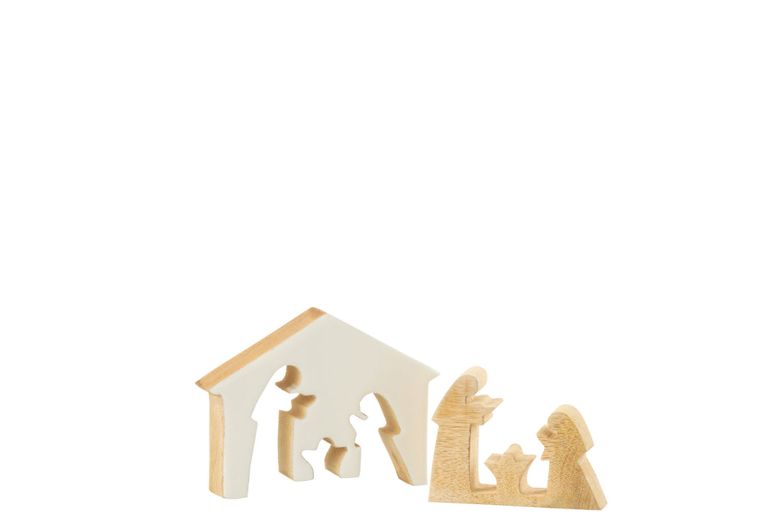 Geboorte in Huis Mangohout Wit/Natuurlijk Klein