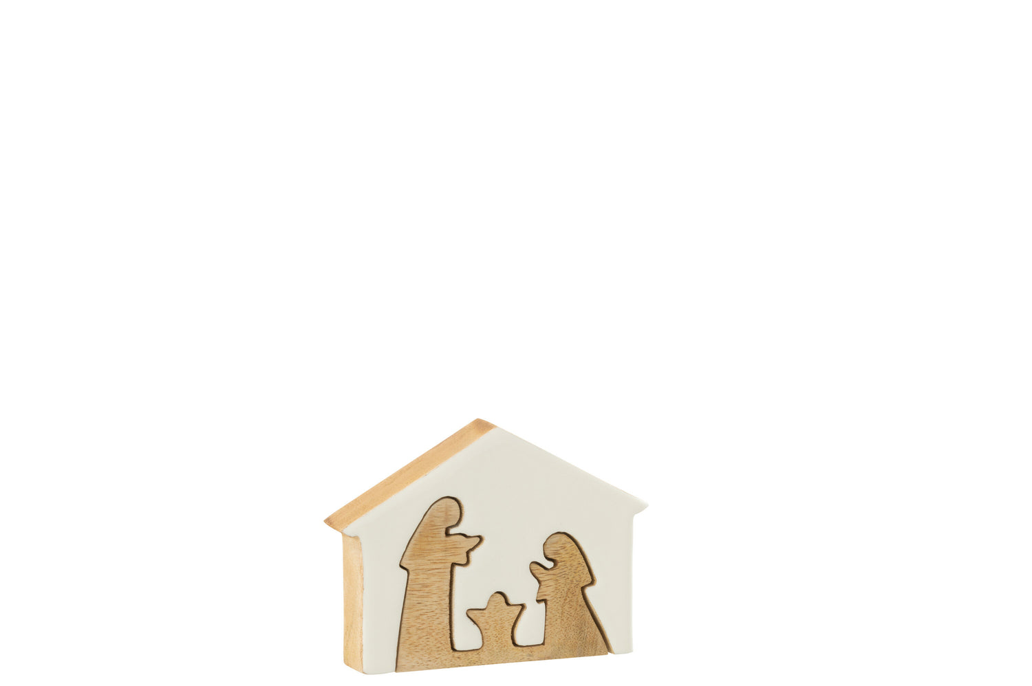Geboorte in Huis Mangohout Wit/Natuurlijk Klein