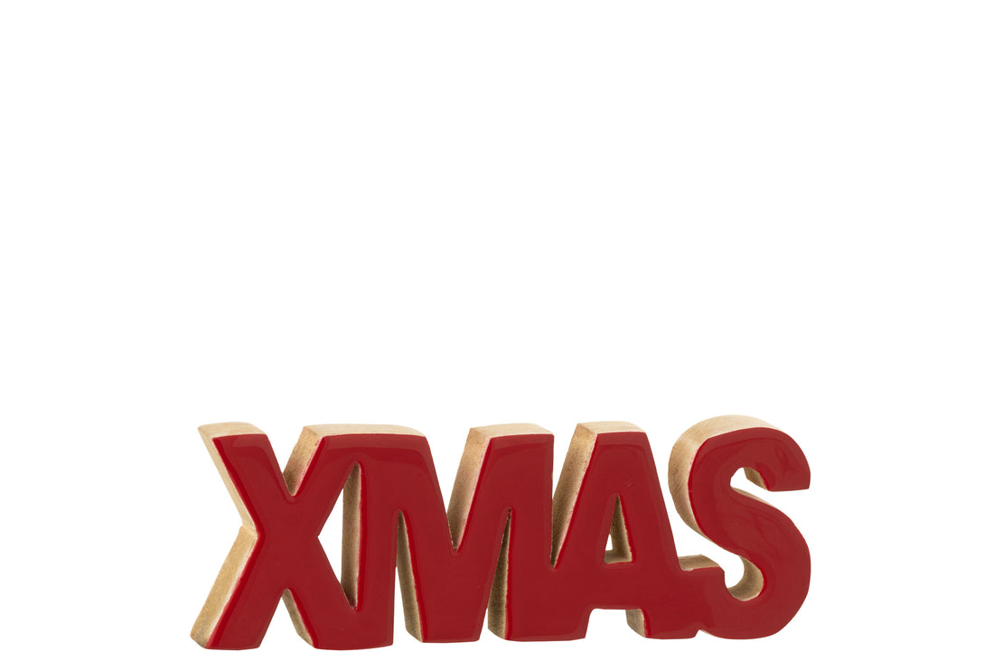 Kerst Glanzend Mangohout Kerst Rood/Natuurlijk