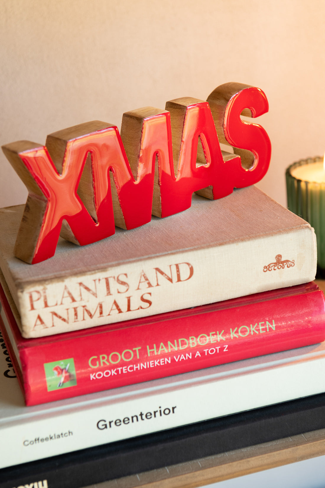 Kerst Glanzend Mangohout Kerst Rood/Natuurlijk