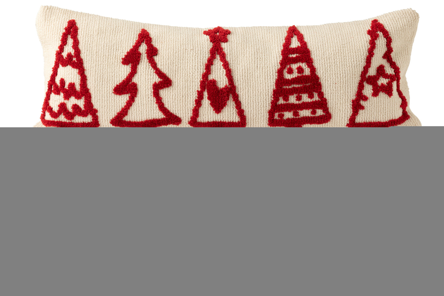 Kussen Kerstbomen Polyester Kerst Rood/Wit Assortiment Van 2