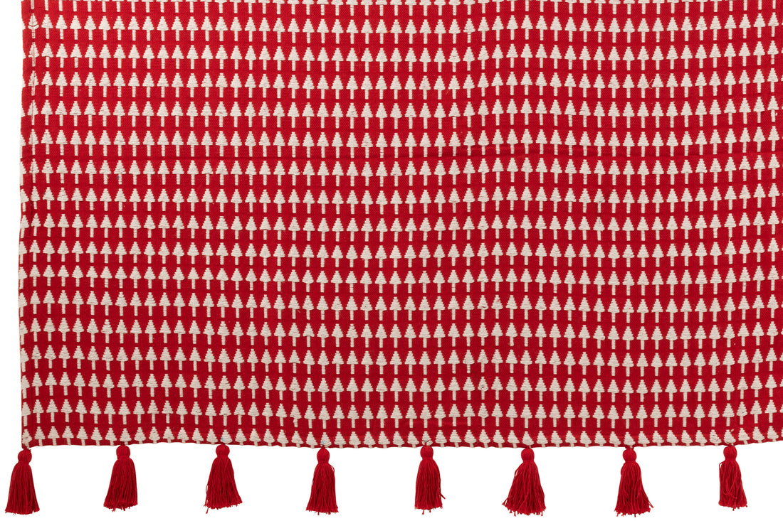 Deken Kerstbomen Katoen Kerst Rood/Wit