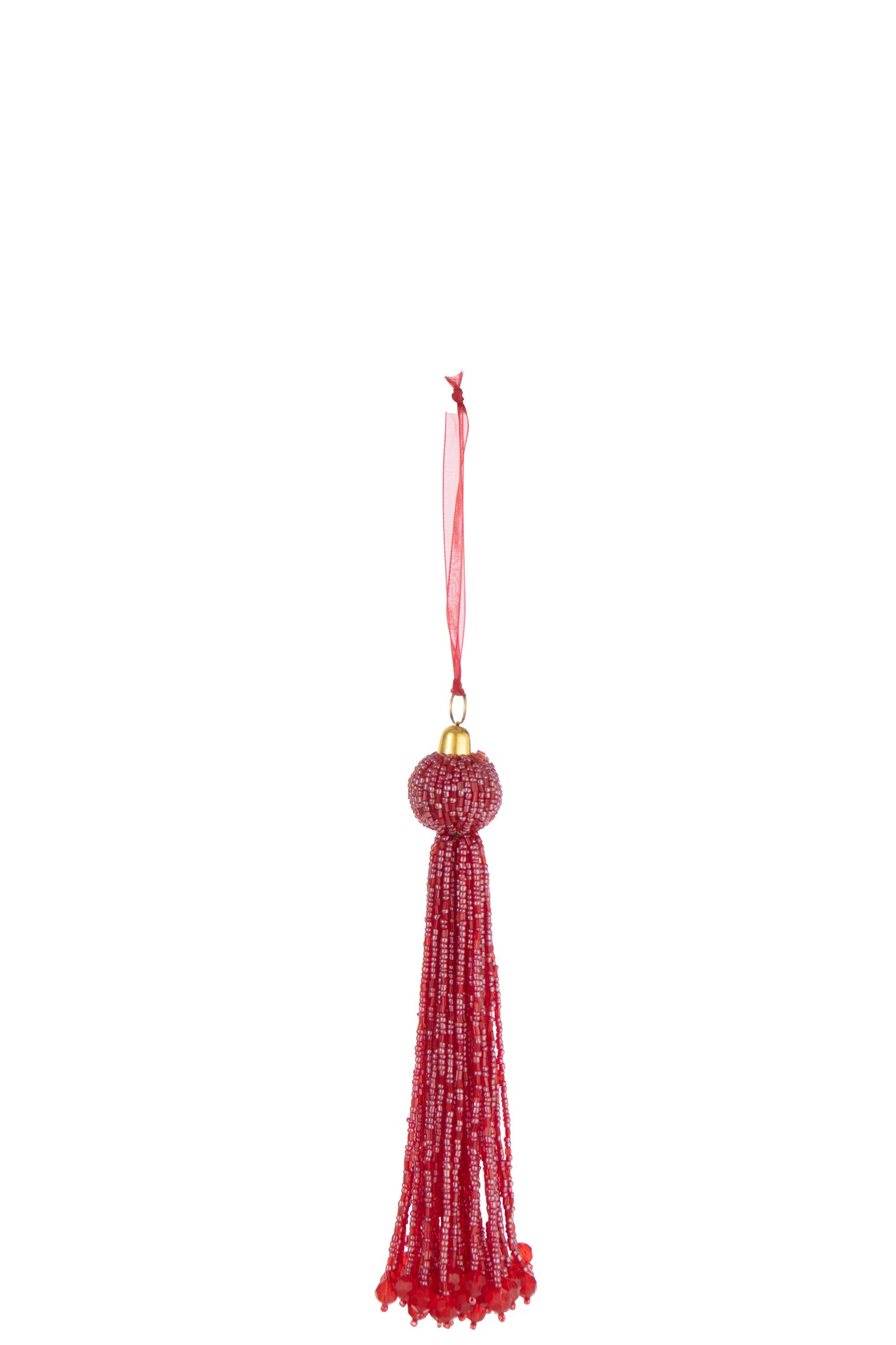 Hanger Kwast Kralen Kerst Rood