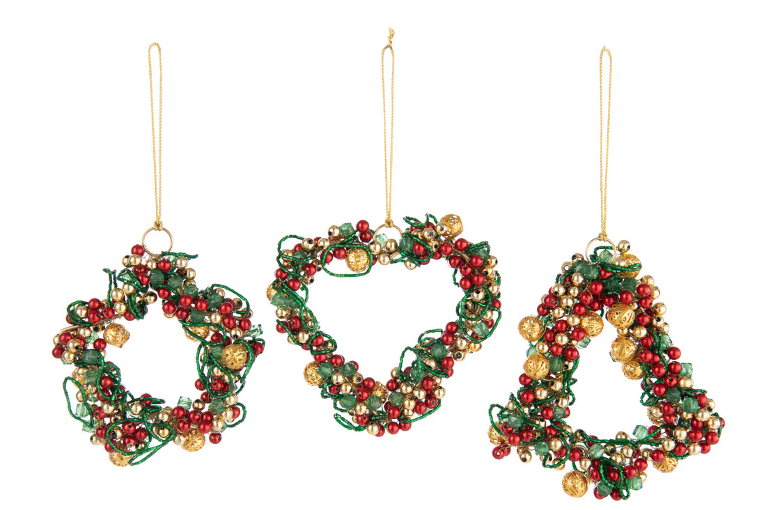 Hanger Ster/Hart/Boom Belletjes Acryl Multicolor Assortiment Van 3