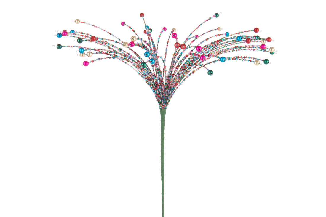 Decoratieve tak ijzer/kralen veelkleurig