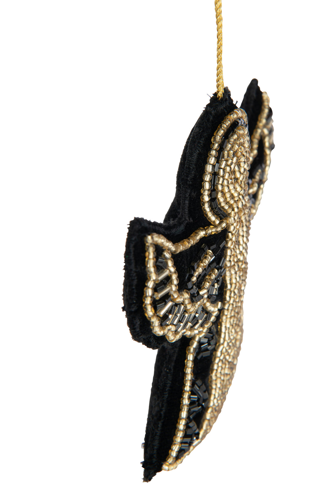 Hanger Angels Stof/Kralen Zwart/Goudkleurig Assortiment Van 2