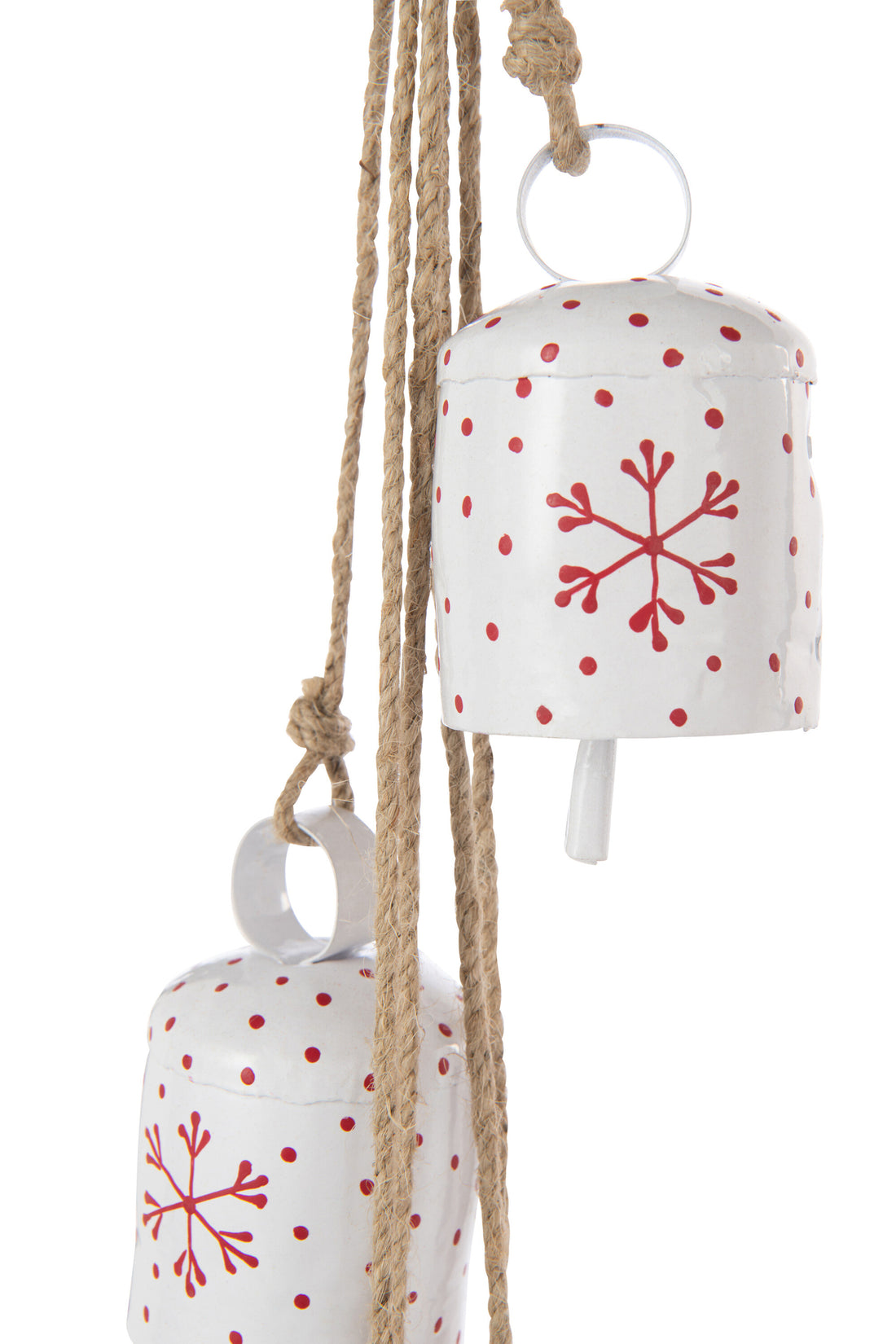 Hanger 7 Bells Snowflakes Iron White/Christmas Red Assortment Of 2