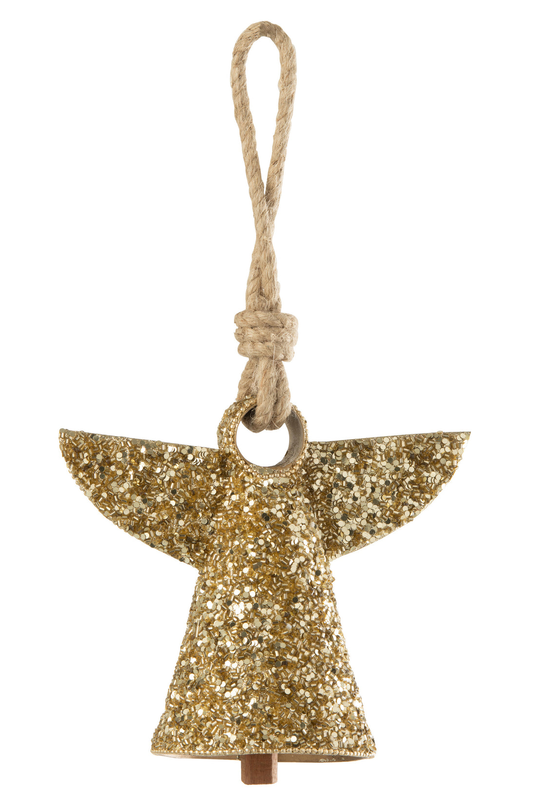 Hanger Bel Engel IJzer/Kralen Goudkleurig