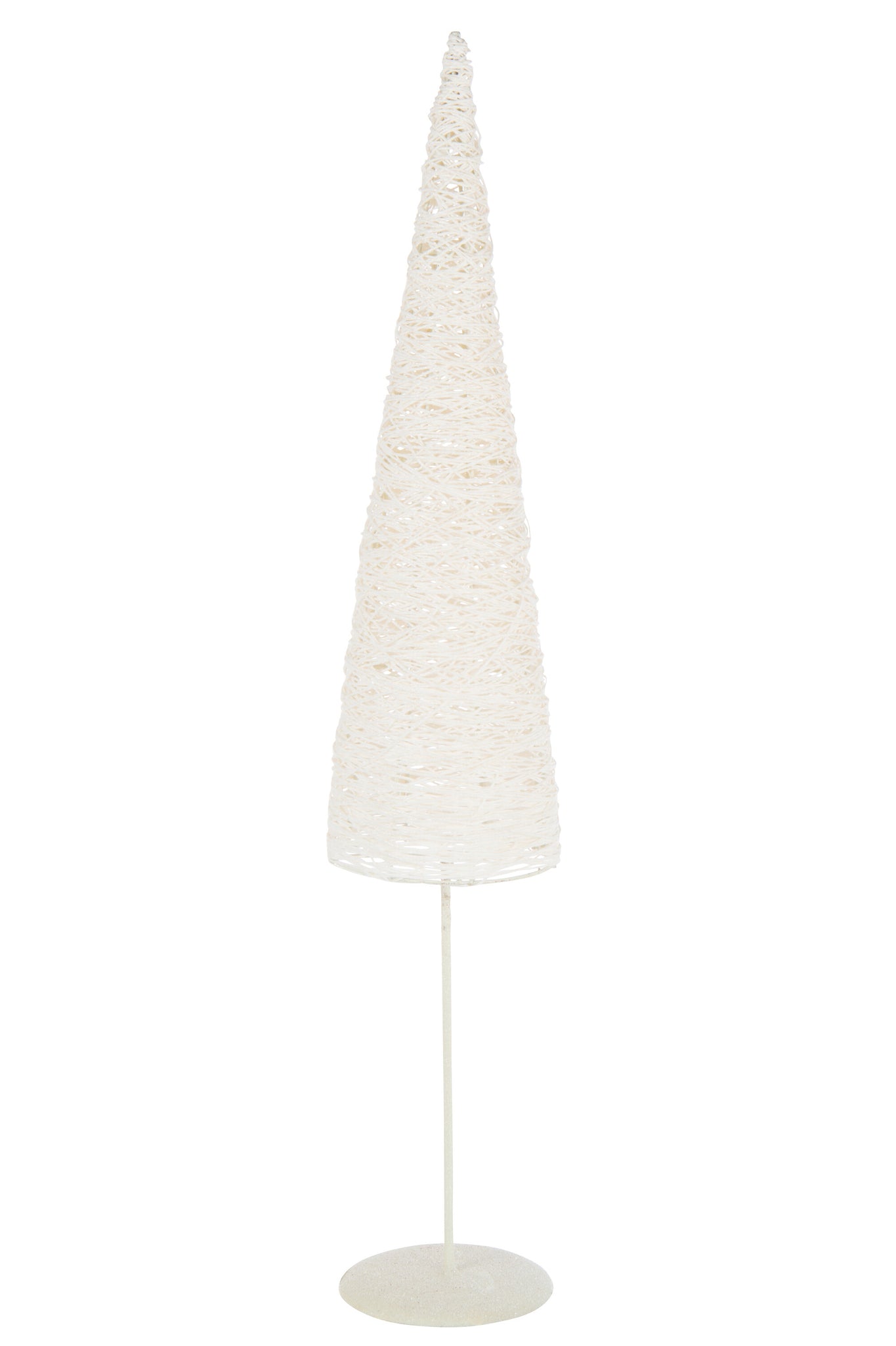 Kerstboom op metalen/papieren voet wit groot