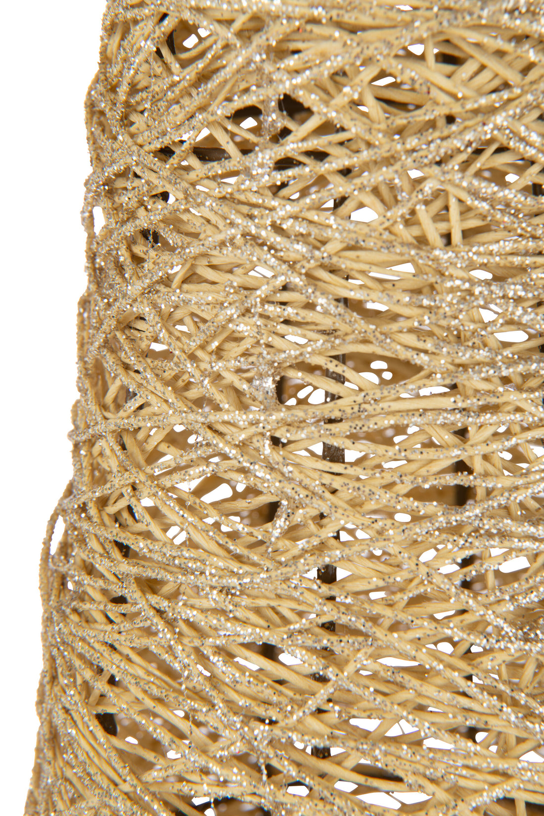 Kerstboom op metalen/papieren gouden basis, groot.