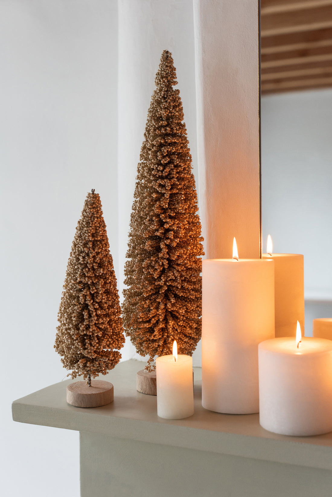 Kerstboom Huisdier Champagnegoud Gekleurd Medium