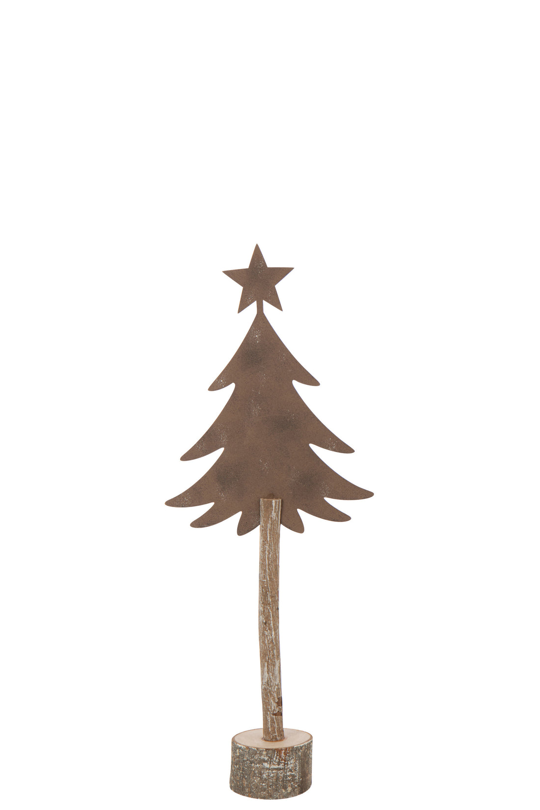 Kerstboom + Ster IJzer/Paulowniahout Bruin Klein