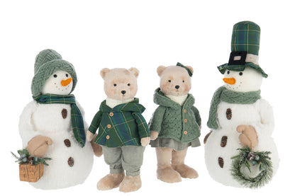 Sneeuwpop Jongen/Meisje Polyester Wit/Donkergroen Assortiment Van 2