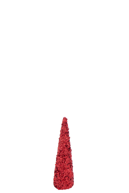 Kegel Pailletten Schuim Kerst Rood Klein