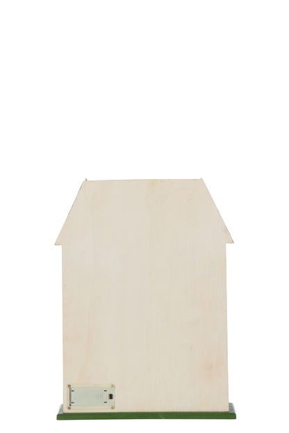 Huis Adventskalender Led Triplex Kerst Rood/Donkergroen