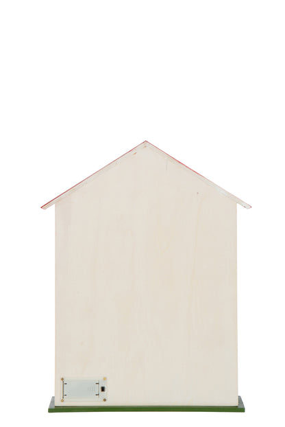 Huis Adventskalender Led Triplex Kerst Rood/Wit