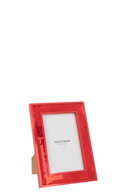 Fotolijst Spiegel 10X15cm Glas Rood Klein