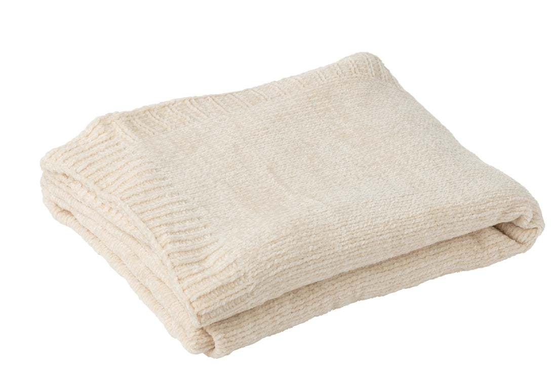 Deken Chenille Polyester Ecru