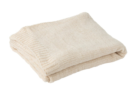 Deken Chenille Polyester Ecru