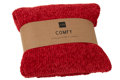 Deken Chenille Polyester Kerst Rood