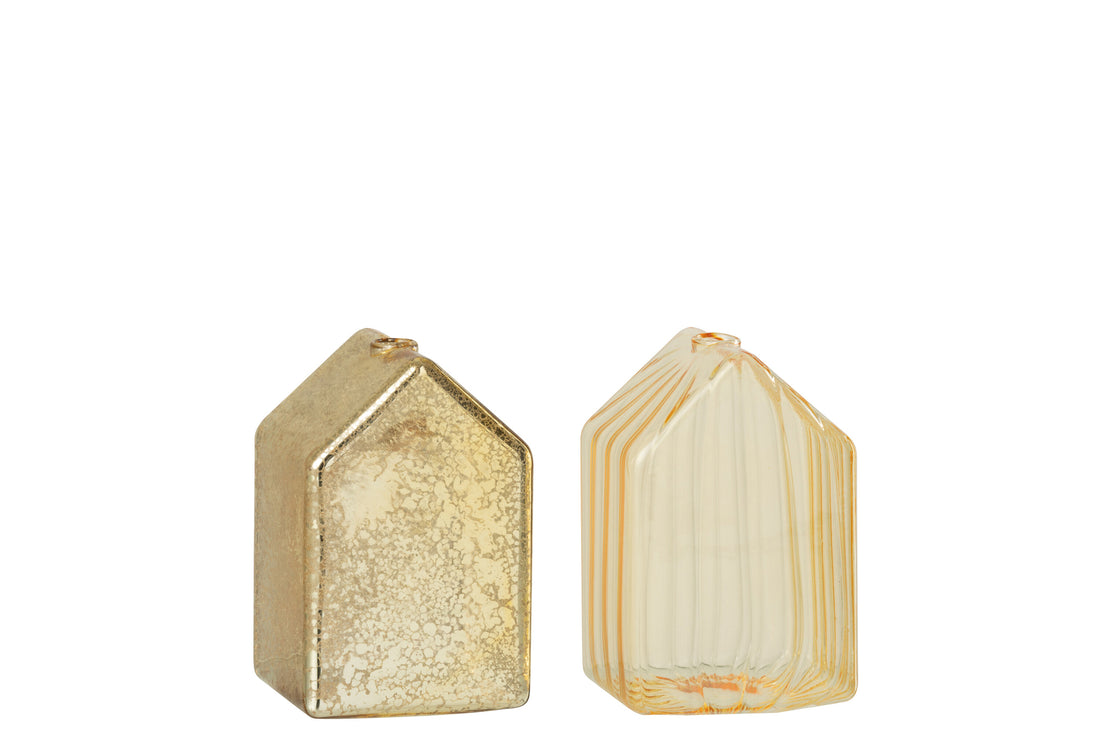 Huisglas Goudkleurige Kleine Assortiment Van 2