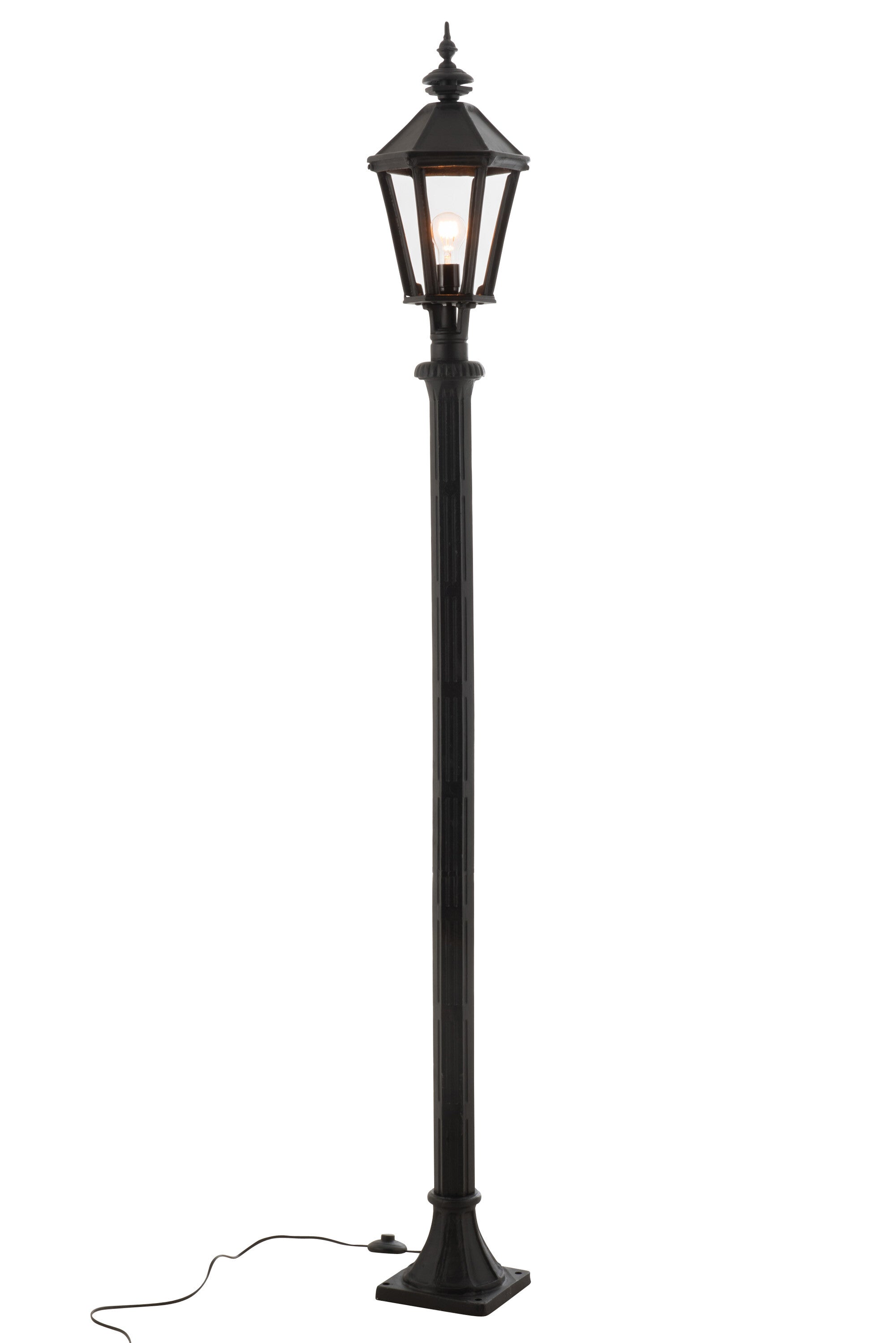 J-Line Lantaarn Paal Outdoor Gietijzer Zwart