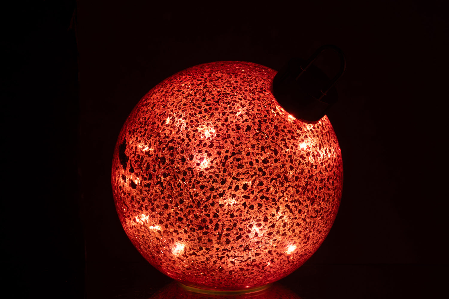 Kerstbal Led Glas Kerst Rood Medium