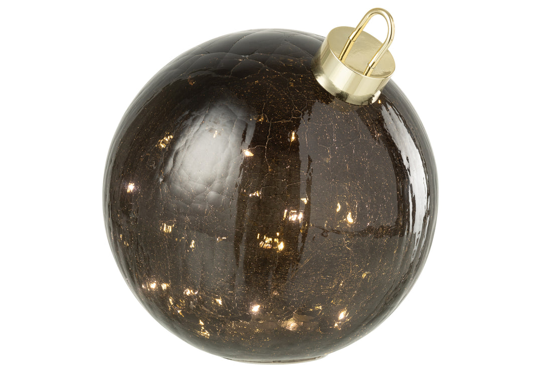Kerstbal Led Glas Zwart Groot