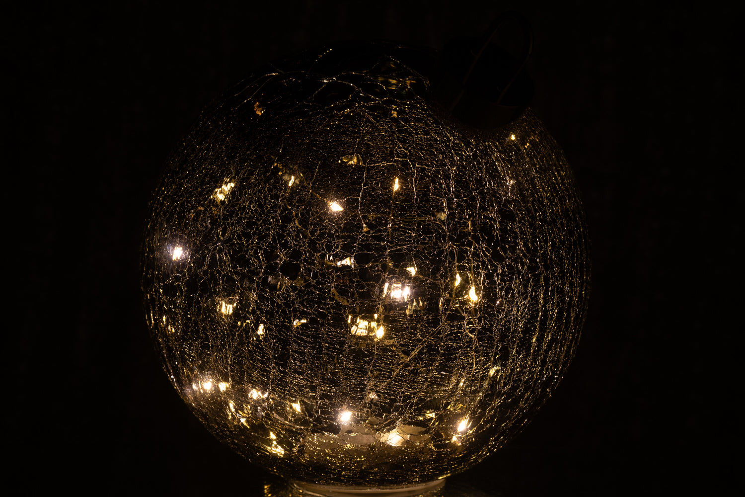 Kerstbal Led Glas Zwart Groot