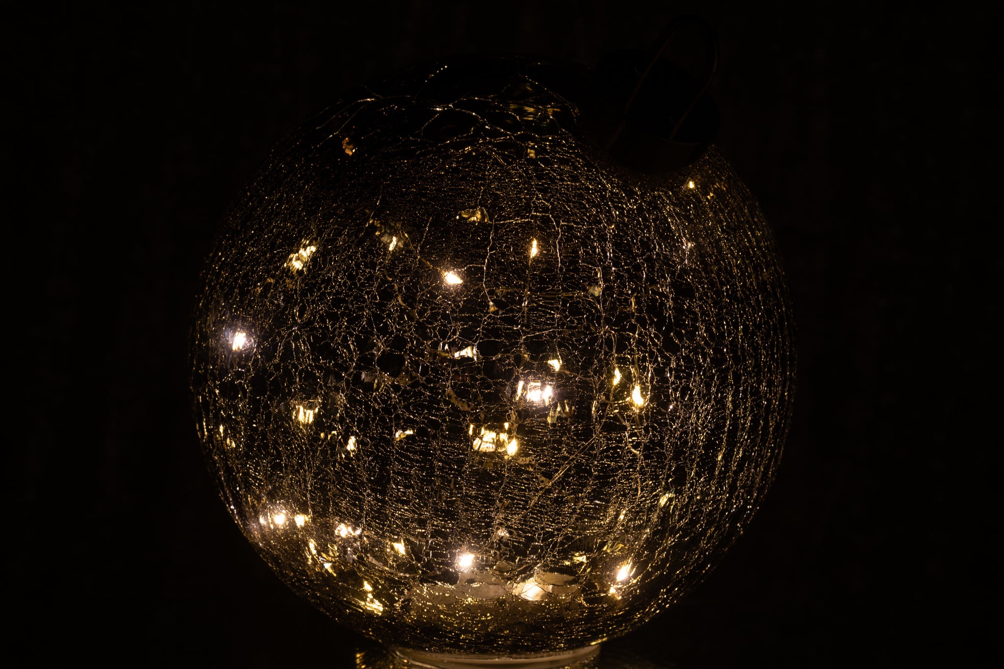 Kerstbal Led Glas Zwart Groot