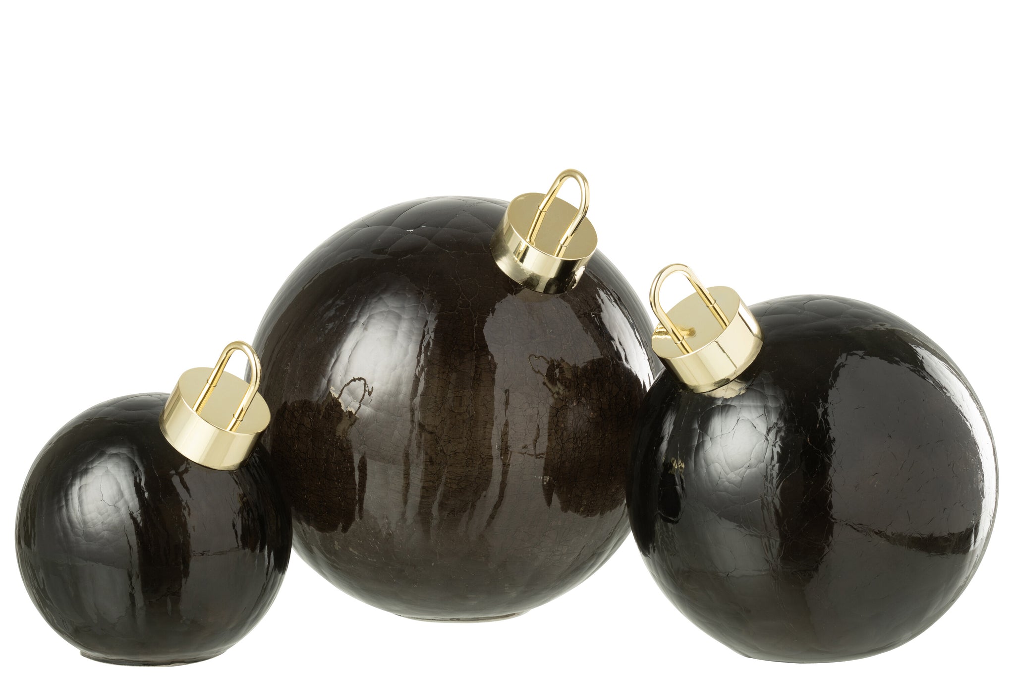 Kerstbal Led Glas Zwart Groot