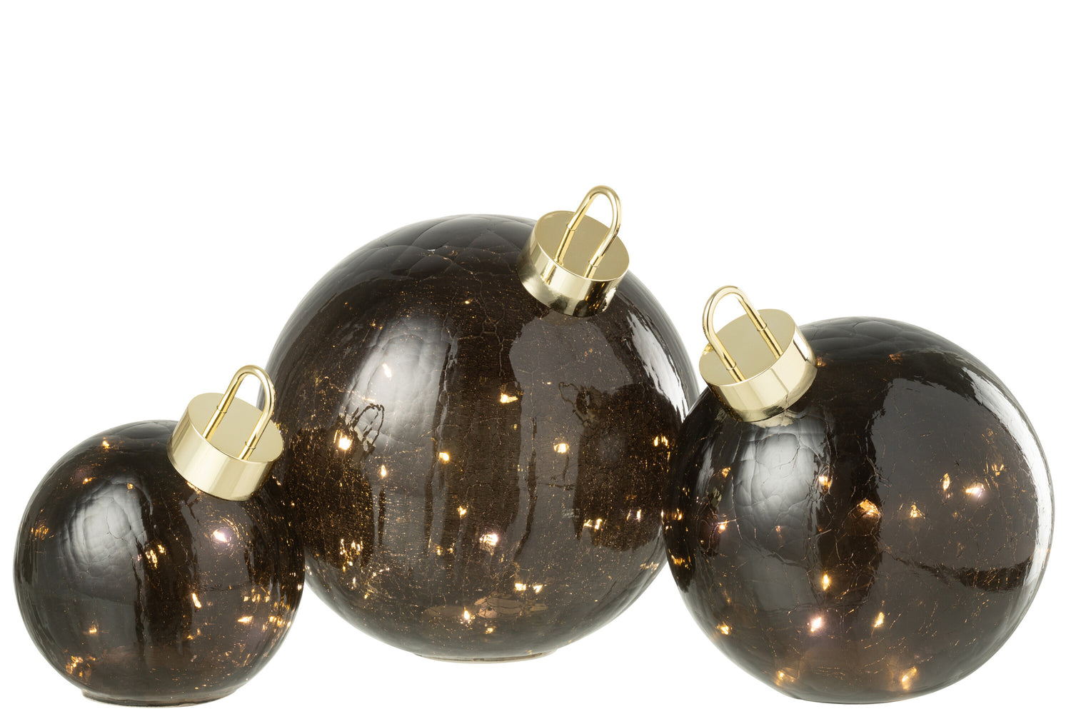 Kerstbal Led Glas Zwart Groot