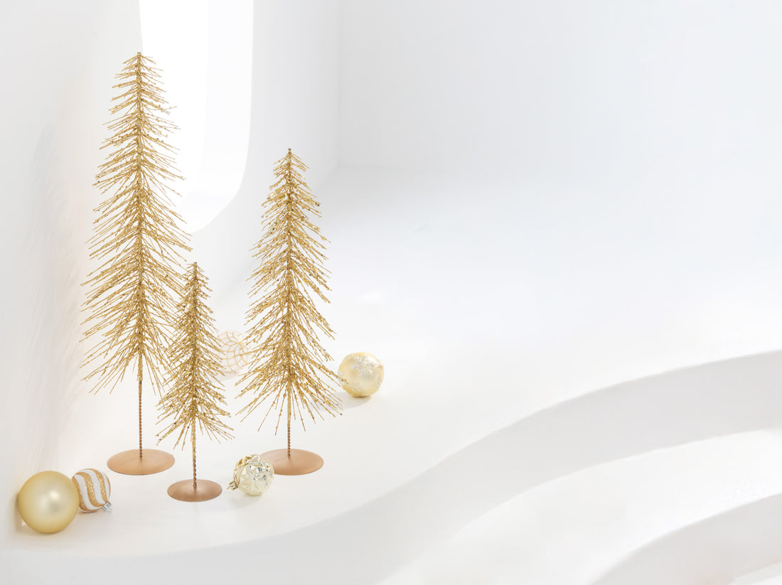 Kerstboom Glitters Plastic Goudkleurig Medium