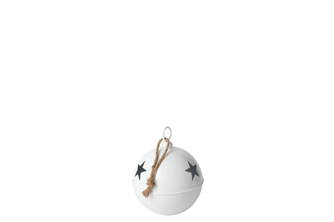 Kerstbal heldere bal ijzer wit medium