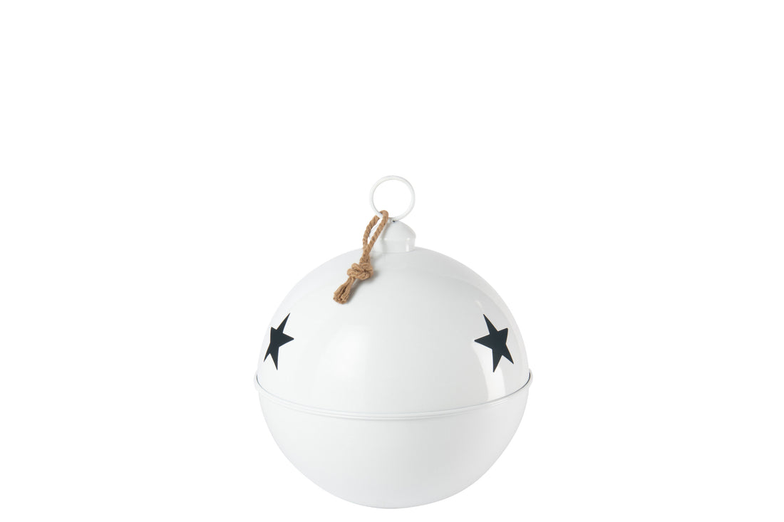 Kerstbal heldere bal ijzer wit groot