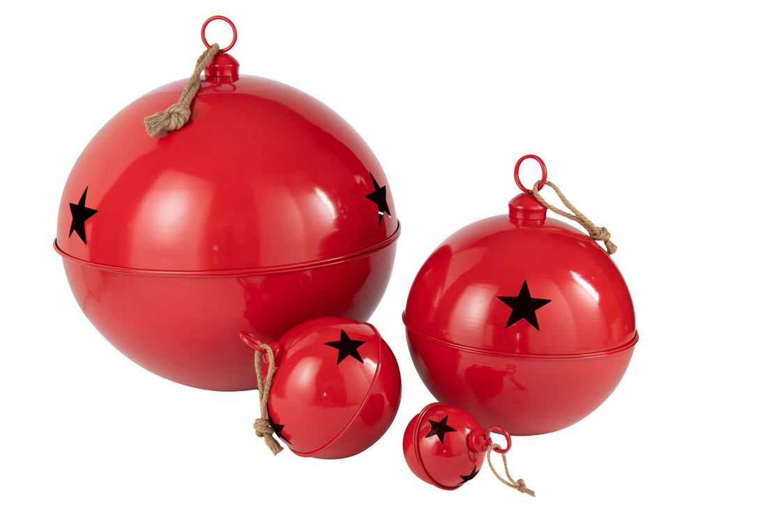Kerstbal Helder Rode IJzeren Extra Groot